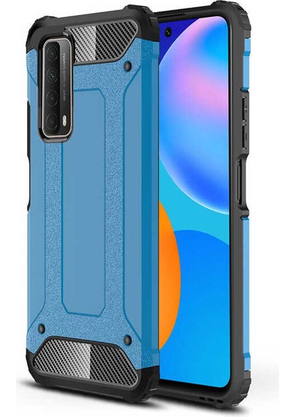 Huawei P Smart 2021 Kılıf Crash Silikon Kapak-Mavi