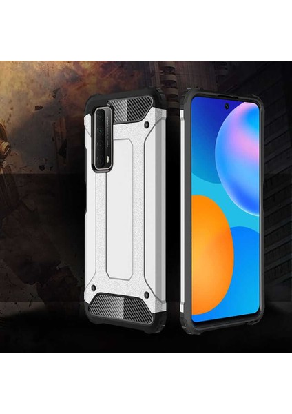 Huawei P Smart 2021 Kılıf Crash Silikon Kapak-Mavi