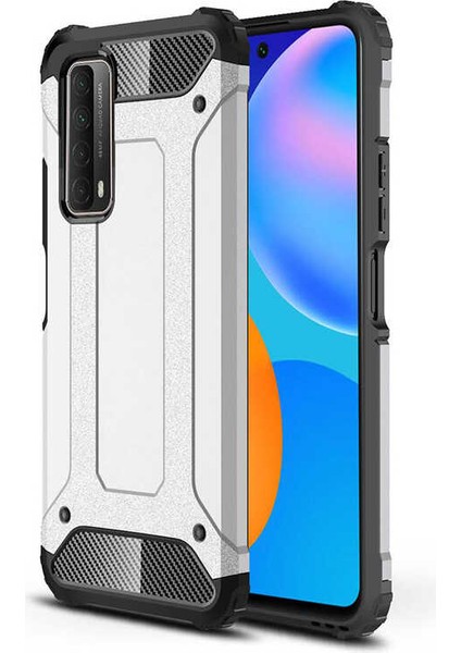 Huawei P Smart 2021 Kılıf Crash Silikon Kapak-Gri