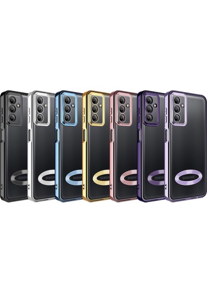 Galaxy A54 Kılıf Kamera Korumalı Logo Gösteren Omega Kapak-Siyah
