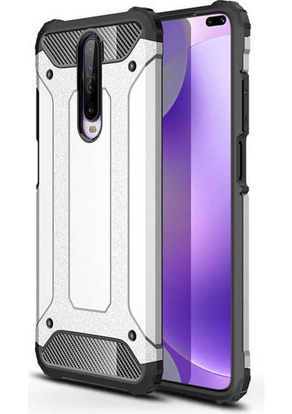Xiaomi Poco X2 Kılıf Crash Silikon Kapak-Gri