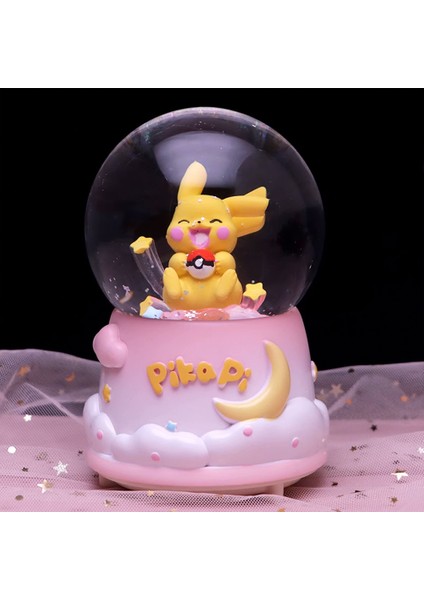 Pikachu Temalı Büyük Boy Püskürtmeli Müzikli Işıklı Kar Küresi