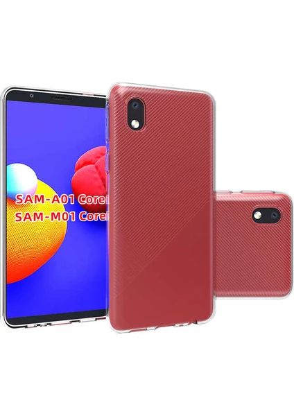 Galaxy A01 Core Kılıf Süper Silikon Kapak-Renksiz