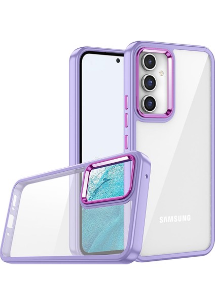 Galaxy A04S Kılıf Flora Kapak-Lila