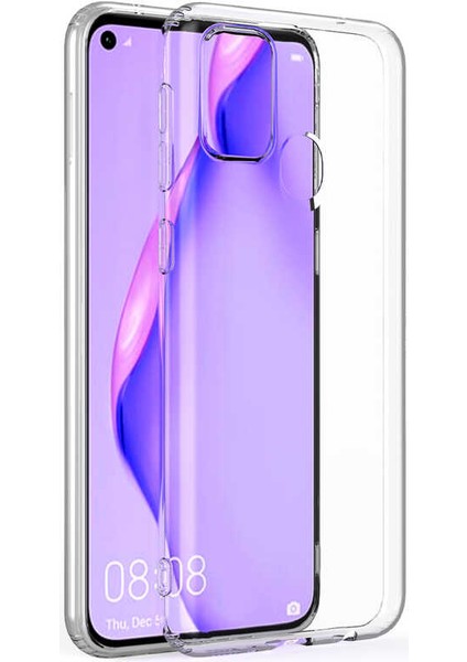 Galaxy M21 Kılıf Kamera Korumalı Süper Silikon Kapak-Renksiz