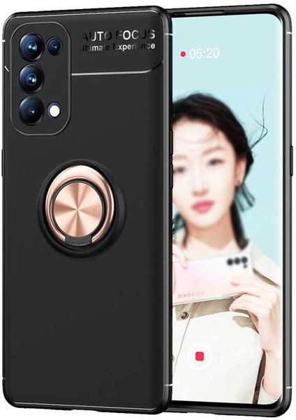 Oppo Reno 5 Pro 5g Kılıf Ravel Silikon Kapak-Siyah-Rose Gold
