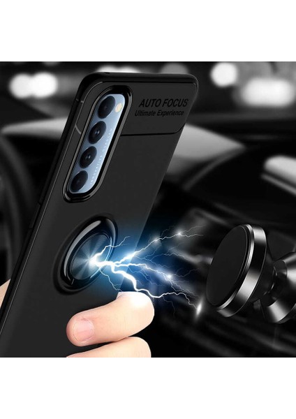 Oppo Reno 4 Pro Kılıf Ravel Silikon Kapak - Siyah - Kırmızı