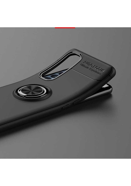 Oppo Reno 4 Pro Kılıf Ravel Silikon Kapak - Siyah - Kırmızı