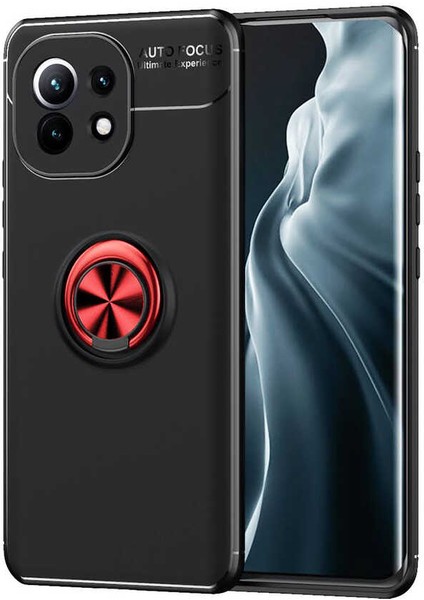 Xiaomi Mi 11 Kılıf Ravel Silikon Kapak-Siyah-Kırmızı