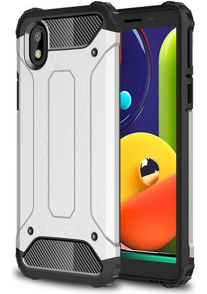 Galaxy A01 Core Kılıf Crash Silikon Kapak-Gri
