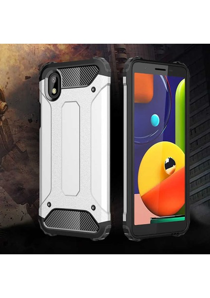 Galaxy A01 Core Kılıf Crash Silikon Kapak-Gri