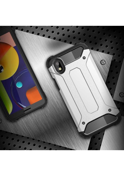 Galaxy A01 Core Kılıf Crash Silikon Kapak-Gri
