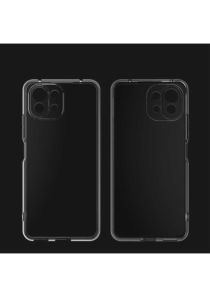 Xiaomi Mi 11 Kılıf Kamera Korumalı Süper Silikon Kapak-Renksiz