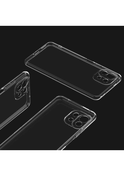 Xiaomi Mi 11 Kılıf Kamera Korumalı Süper Silikon Kapak-Renksiz