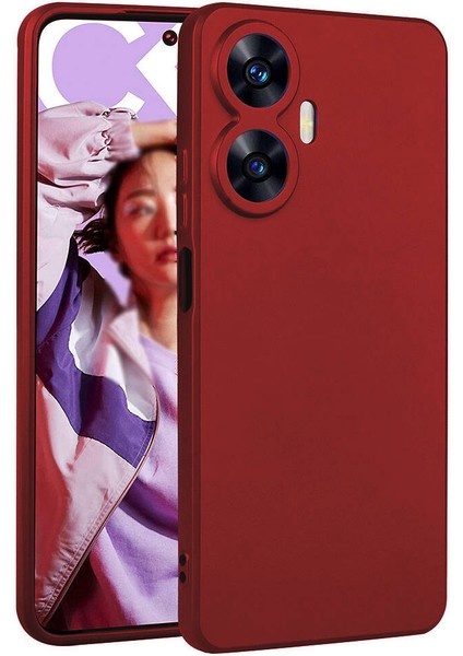 Realme C55 Kılıf Zore Premier Silikon Kapak-Kırmızı