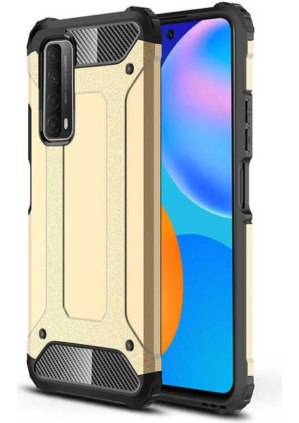 Huawei P Smart 2021 Kılıf Crash Silikon Kapak-Gold