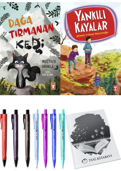Yankılı Kayalar ve Dağa Tırmanan Kedi 2li Set