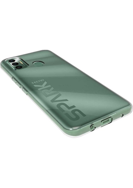 Tecno Spark 7t Kılıf Süper Silikon Kapak-Renksiz