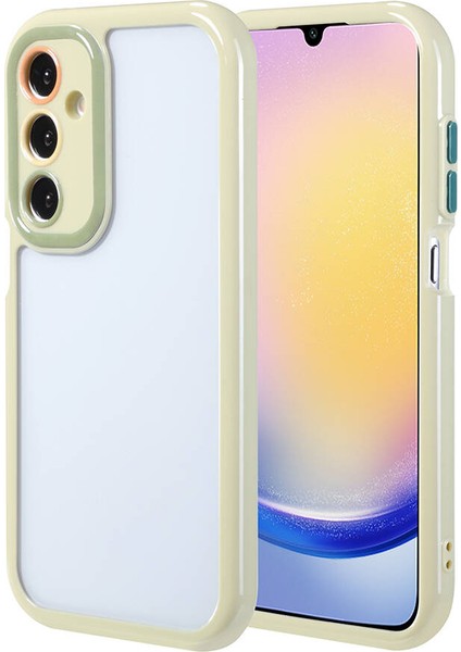 Galaxy A25 Kılıf Kamera Korumalı Renkli Kenar ve Çerçeve Tasarımlı Vitamin Kapak-Yeşil