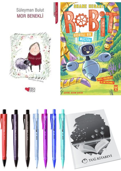 Robit 3 Gıcırtılı Bir Macera ve Mor Benekli 2'li Set - Kalem