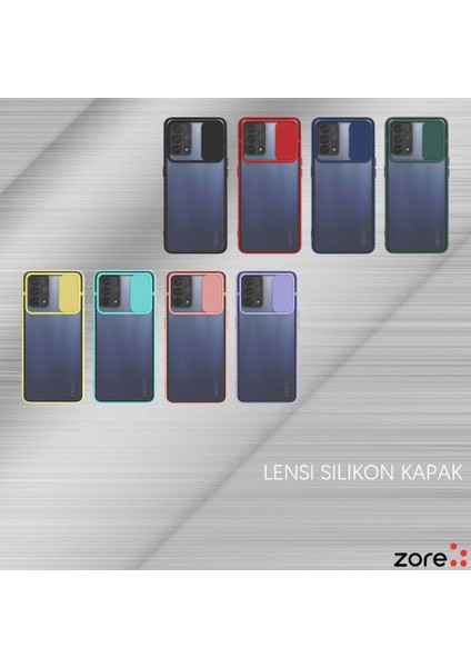 Oppo A74 4g Kılıf Lensi Kapak-Turkuaz