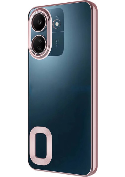Xiaomi Redmi 13C Kılıf Kamera Korumalı Logo Gösteren Omega Kapak-Gümüş indirimleri