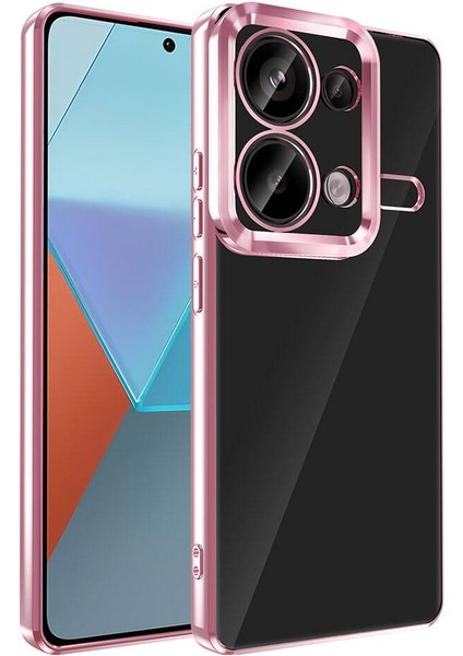Xiaomi Redmi Note 13 Pro 4g Kılıf Kamera Korumalı Logo Gösteren Zore Omega Kapak-Rose Gold