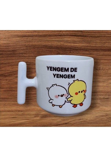 Yengem De Yengem Çift Taraf Yazılı T Kupa Bardakk