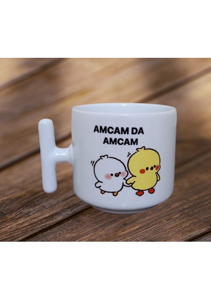 Amcam Da Amcam Çift Taraf Yazılı T Kupa Bardak