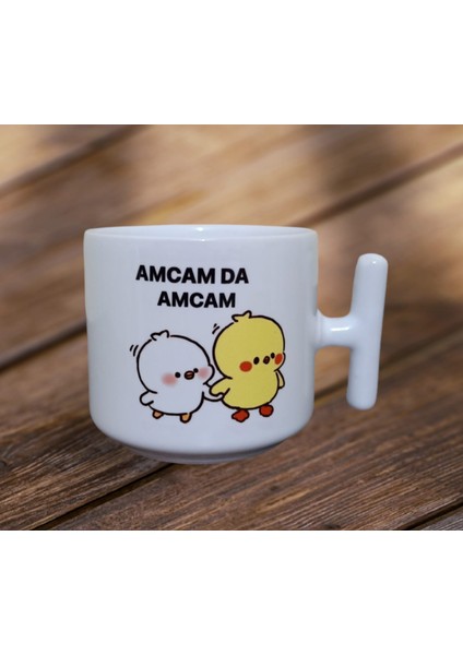 Amcam Da Amcam Çift Taraf Yazılı T Kupa Bardak