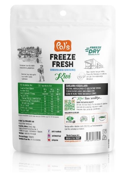 Pol S Freeze Fresh Dondurularak Kurutulmuş Kivi 20 G
