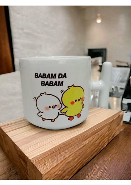 Babam Da Babam Çift Taraf Yazılı T Kupa Bardak