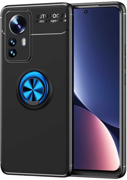 Xiaomi Mi 12 Pro Kılıf Ravel Silikon Kapak-Siyah-Mavi
