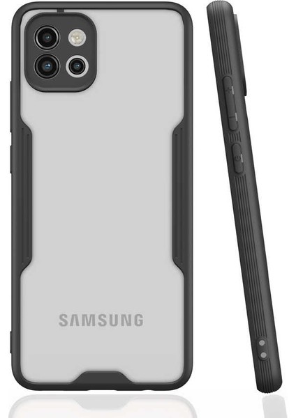 Galaxy A03 Kılıf Parfe Kapak-Siyah