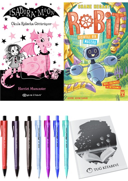 Robit 3 Gıcırtılı Bir Macera ve Isadora Moon 6 Okula Ejderha Götürüyor 2'li Set - Kalem
