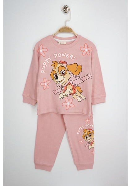 Paw Patrol Kız Çocuk Fitilli Pijama Takımı