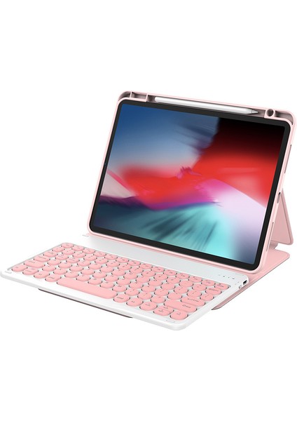İpad 11 A16 2025 iPad 10.nesil 10.9inç Tablet Uyumlu Çanta Tip Kapaklı Gizli Kalem Koruma Bölmeli Manyetik Bluetoothlu Kablosuz Klavyeli Kılıf