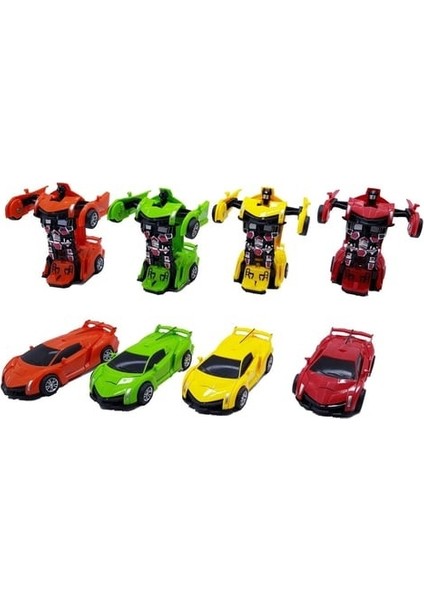 Otomatik Robota Dönüşen Araba Transformers 4 Lü Set 12CM