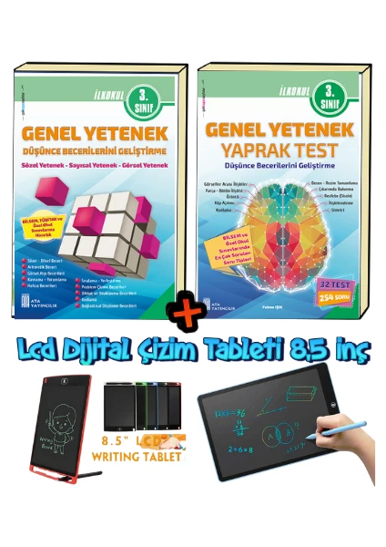 Ata Yayıncılık 3. Sınıf Yeni Nesil Bilsem konu soru set+ lcd çizim tableti