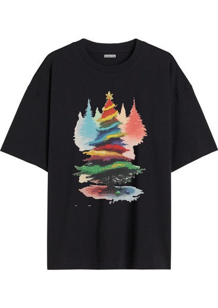 Karısık Tshirt Tasarımı Ön Baskılı T-Shirt Bisiklet Yaka Siyah Unisex Tişört KARISIK05