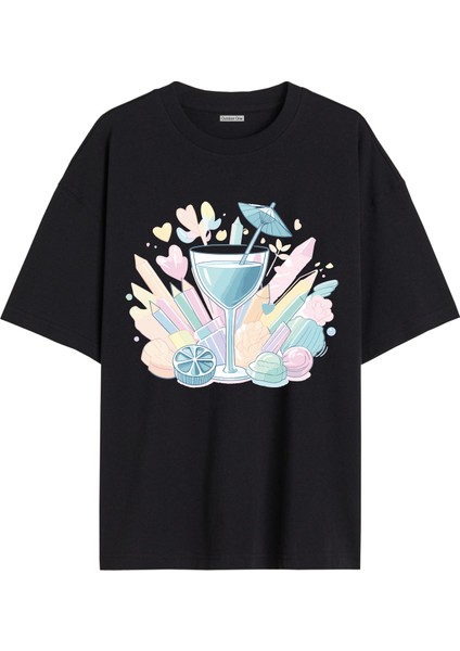 Karısık Tshirt Tasarımı Ön Baskılı T-shirt Bisiklet Yaka Siyah Unisex Tişört Karısık44