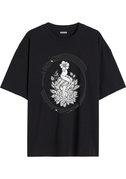 Karısık Tshirt Tasarımı Ön Baskılı T-shirt Bisiklet Yaka Siyah Unisex Tişört Karısık12