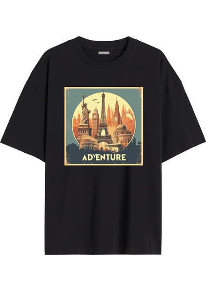 Karısık Tshirt Tasarımı Ön Baskılı T-shirt Bisiklet Yaka Siyah Unisex Tişört Karısık04