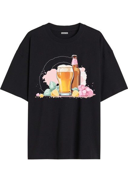 Karısık Tshirt Tasarımı Ön Baskılı T-Shirt Bisiklet Yaka Siyah Unisex Tişört KARISIK45