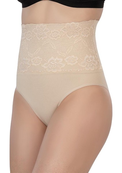 Ten 2090 Önü Dantelli Yüksek Bel Slip Korse Byrnew