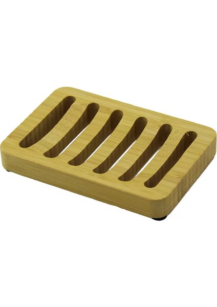 Ahşap Bambu Katı Sabunluk 8.5 x 12.5 cm (4172)