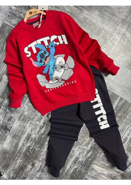 Stitch Desenli Efsane Takım Kırmızı - 4-5