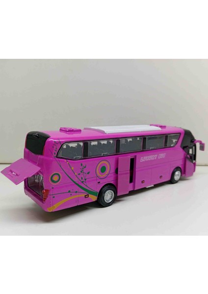 Metal Sesli Işıklı Otobüs 24 cm Uzunluğu 6 cm Yüksekliği Kapılar Açılır. modelleri