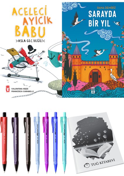 Sarayda Bir Yıl ve Aceleci Ayıcık Babu Asla Geç Değil 2'li Set - Kalem