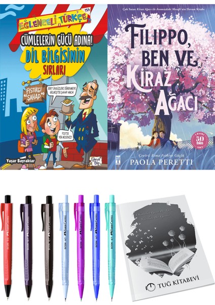 Filippo, Ben ve Kiraz Ağacı ve Cümlelerin Gücü Adına! Dil Bilgisinin Sırları 2'li Set - Kalem